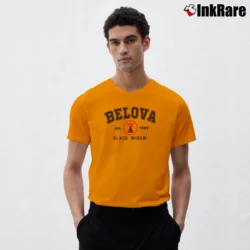 Men’s Yelena Belova Black Widow 2021 Marvel V-Neck Tee in orange | Sharp, Breathable, Everyday Staple