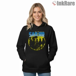Yellow Moon Magical Girl Silhouette Shirt on black hoodie for women graphic tee