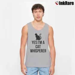 Men’s Yes I'm A Cat Whisperer Funny Tank Top in sport grey | Breathable, Active-Friendly Design