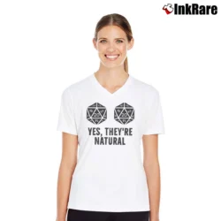 Women’s Yes They're Natural Dungeons And Dragons Dungeon Master V-Neck Tee in white | Chic Neckline, Soft Texture