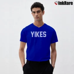 Men’s Yikes Mcafee Tech Humor V-Neck Tee in royal blue | Sharp, Breathable, Everyday Staple