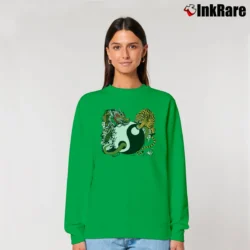 Women’s Yin Yang Dragon And Tiger Symbol Relaxed Sweatshirt in irish green | Soft, Laid-Back Vibe