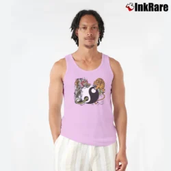 Men’s Yin Yang Dragon And Tiger Symbol Tank Top in light pink | Breathable, Active-Friendly Design