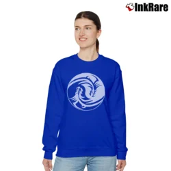 Women’s Yin Yang Dragon Symbol Zen Meditation Yoga Relaxed Sweatshirt in royal blue | Soft, Laid-Back Vibe