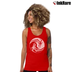 Women’s Yin Yang Dragon Symbol Zen Meditation Yoga Tank Top in red | Lightweight, Movement-Friendly