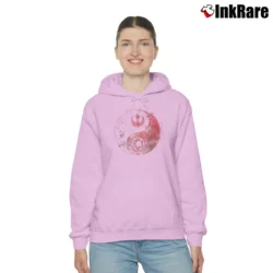 Women’s Yin Yang Star Wars Logo Watercolor Funny Cozy Hoodie in light pink | Warm, Structured, Stylish