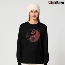 Women’s Yin Yang Star Wars Logo Watercolor Funny Long-Sleeve Top in black | Sleek, Versatile, All-Season