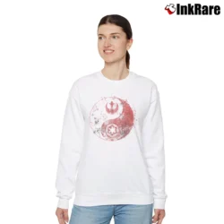 Women’s Yin Yang Star Wars Logo Watercolor Funny Relaxed Sweatshirt in white | Soft, Laid-Back Vibe