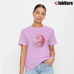 Women’s Yin Yang Star Wars Logo Watercolor Funny Signature T-Shirt in light pink | Soft, Flattering Fit
