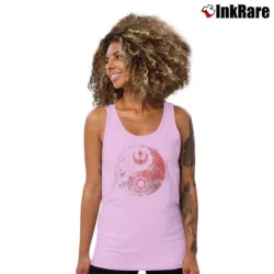 Women’s Yin Yang Star Wars Logo Watercolor Funny Tank Top in light pink | Lightweight, Movement-Friendly