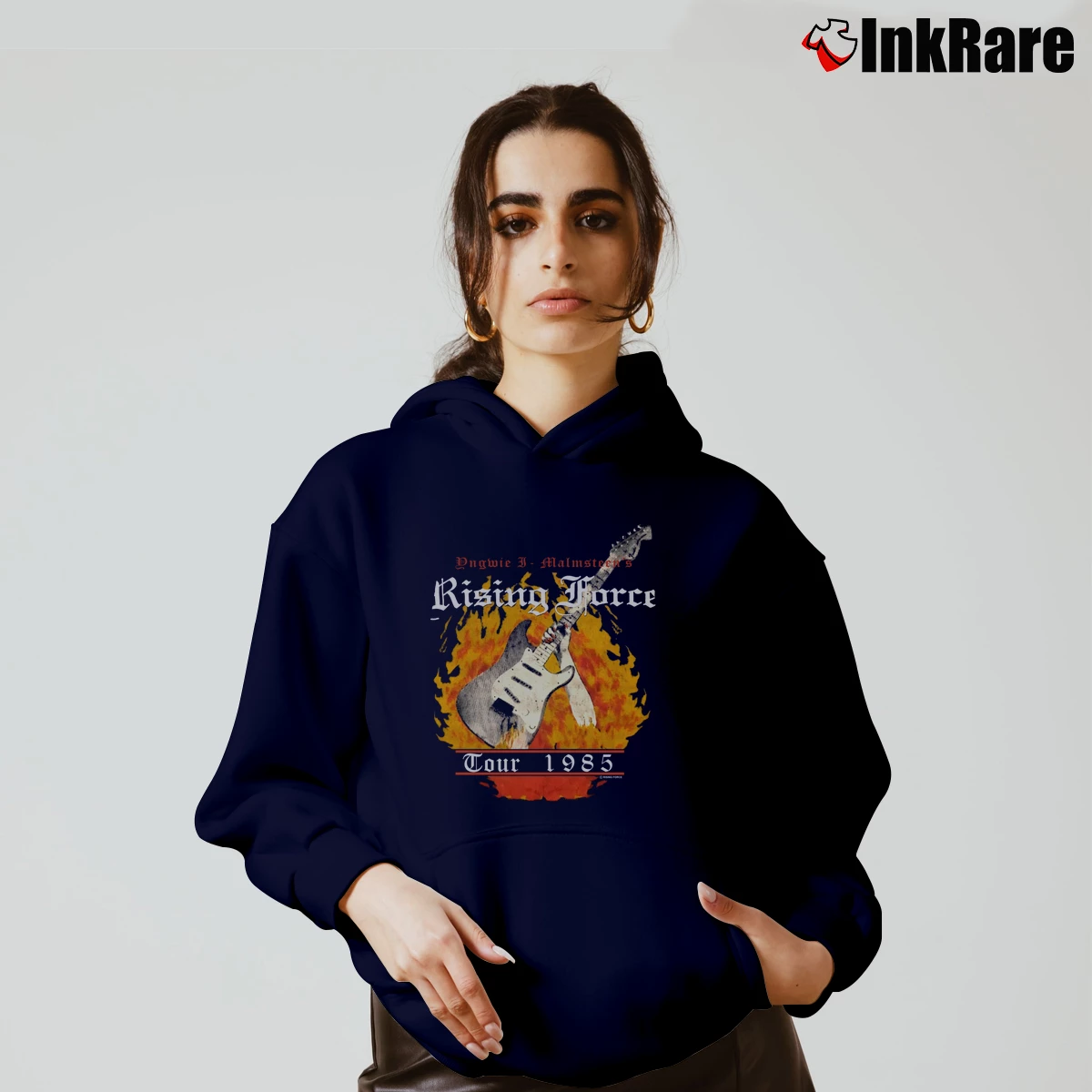 Yngwie Malmsteen Rising Force Women’s Cozy Hoodie in navy – Urban Chic Women’s Yngwie Malmsteen Rising Force Cozy Hoodie in navy | Warm, Structured, Stylish