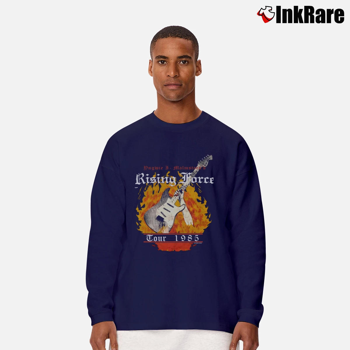 Yngwie Malmsteen Rising Force Men’s Long-Sleeve Tee in navy – Versatile Layering Men’s Yngwie Malmsteen Rising Force Long-Sleeve Shirt in navy | Sleek, Lightweight, Year-Round Wear