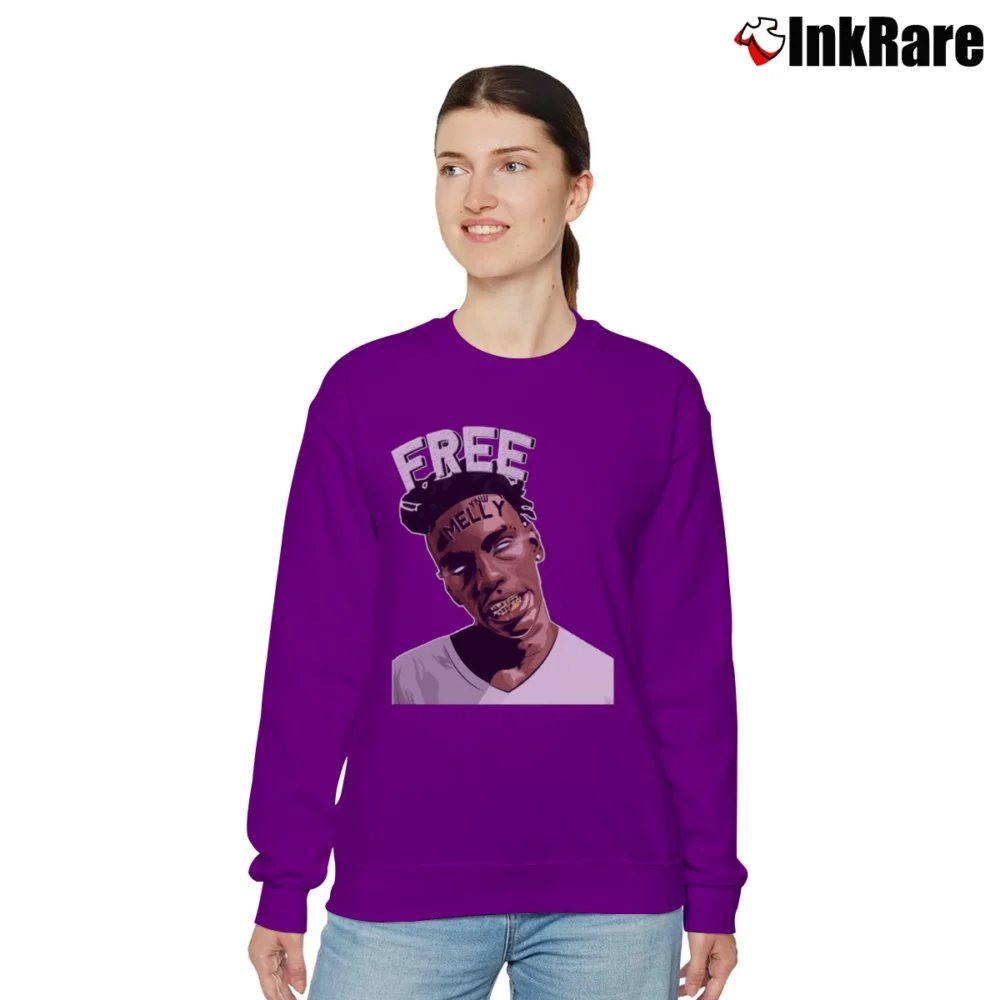 Women’s Ynw Melly Free Melly Rap Music Relaxed Sweatshirt in purple | Soft, Laid-Back Vibe