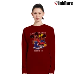Women’s Yo Baby Got To Go Mickey Mouse Long-Sleeve Top in maroon | Sleek, Versatile, All-Season