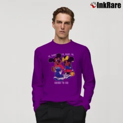 Men’s Yo Baby Got To Go Mickey Mouse Long-Sleeve Shirt in purple | Sleek, Lightweight, Year-Round Wear