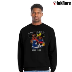 Men’s Yo Baby Got To Go Mickey Mouse Crewneck Sweatshirt in black | Cozy Fabric, Clean Style