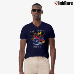 Men’s Yo Baby Got To Go Mickey Mouse V-Neck Tee in navy | Sharp, Breathable, Everyday Staple