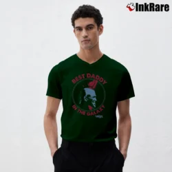 Men’s Yondu Best Daddy In The Galaxy V-Neck Tee in forest green | Sharp, Breathable, Everyday Staple