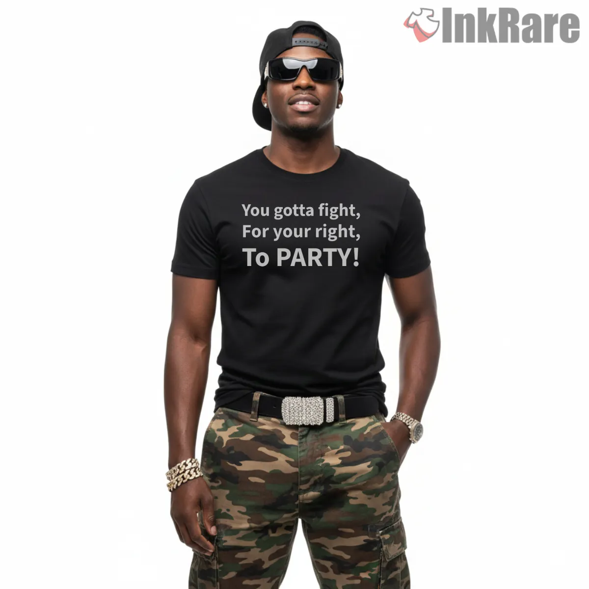 You Gotta Fight For Your Right To Party Lyric Short Sleeve Black You Gotta Fight For Your Right To Party Lyric Shirt on black short sleeve shirt for men graphic tee