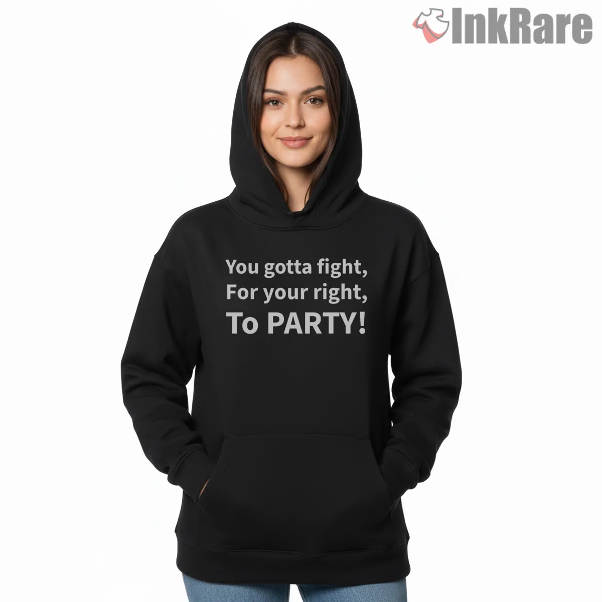 You Gotta Fight For Your Right To Party Lyric Hoodie Black You Gotta Fight For Your Right To Party Lyric Shirt on black hoodie for women graphic tee