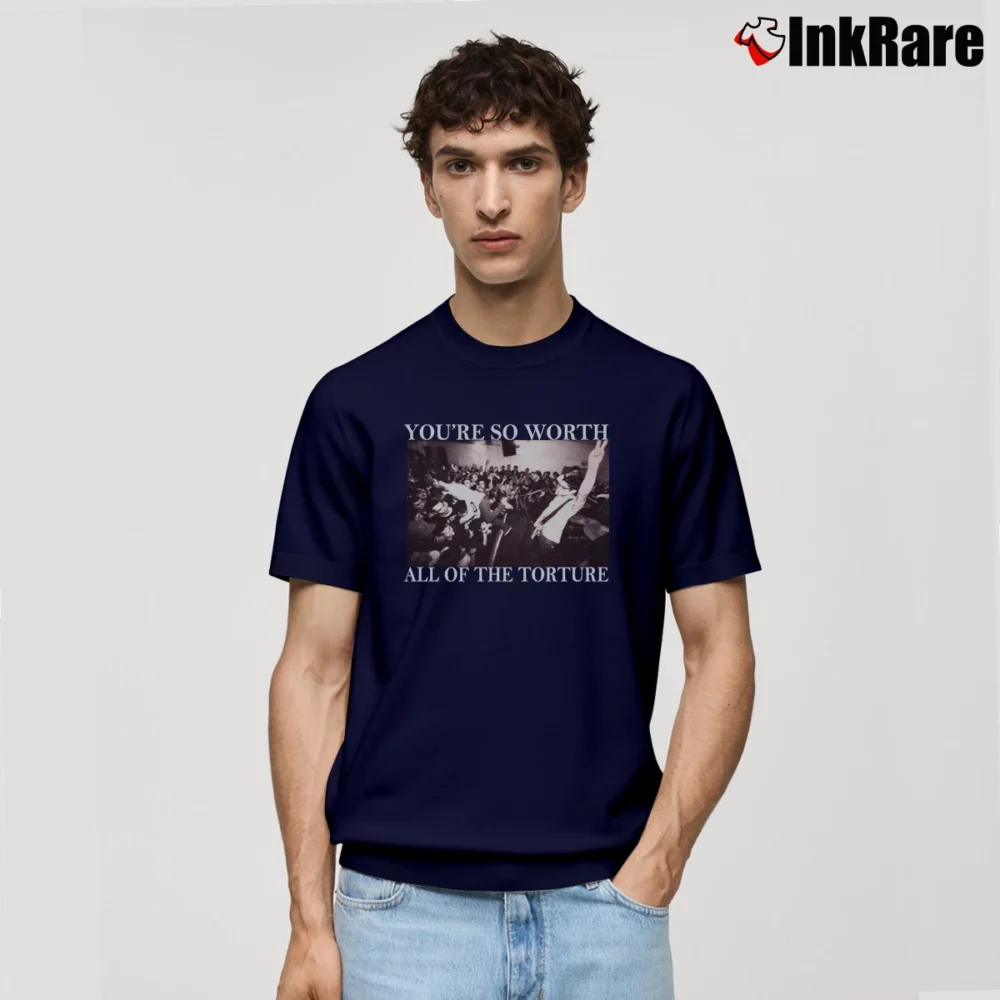 Men’s You're So Worth All This Torture Band Merch Classic T-Shirt in navy | Soft, Breathable Everyday Wear
