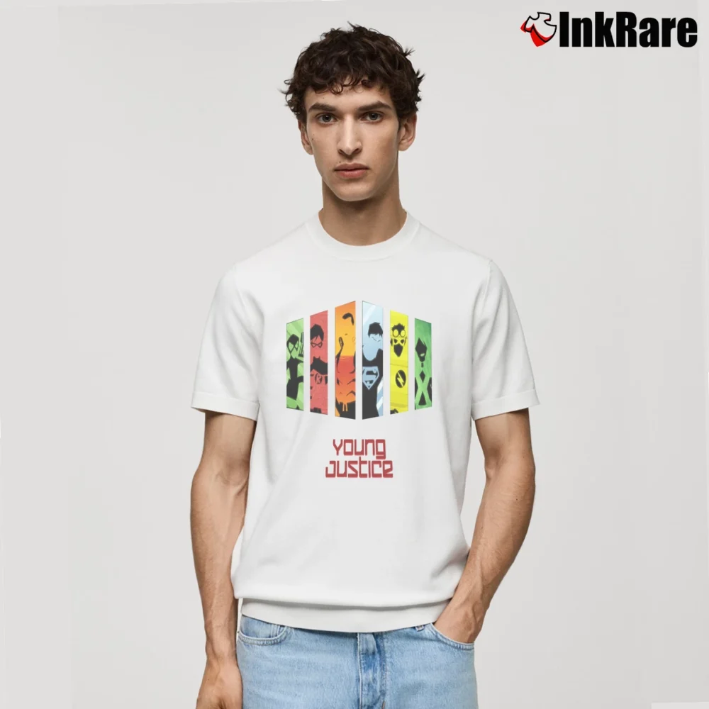 Men’s Young Justice Black Classic T-Shirt in white | Soft, Breathable Everyday Wear
