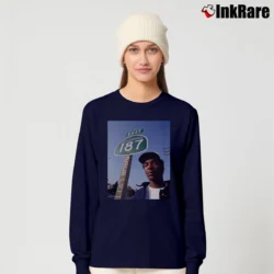 Women’s Young Snoop Dogg California 187 Hip Hop Rap Icon Long-Sleeve Top in navy | Sleek, Versatile, All-Season