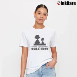 Women’s Youre A Good Man Charlie Brown And Snoopy T-Shirt in white | Soft, Flattering Fit
