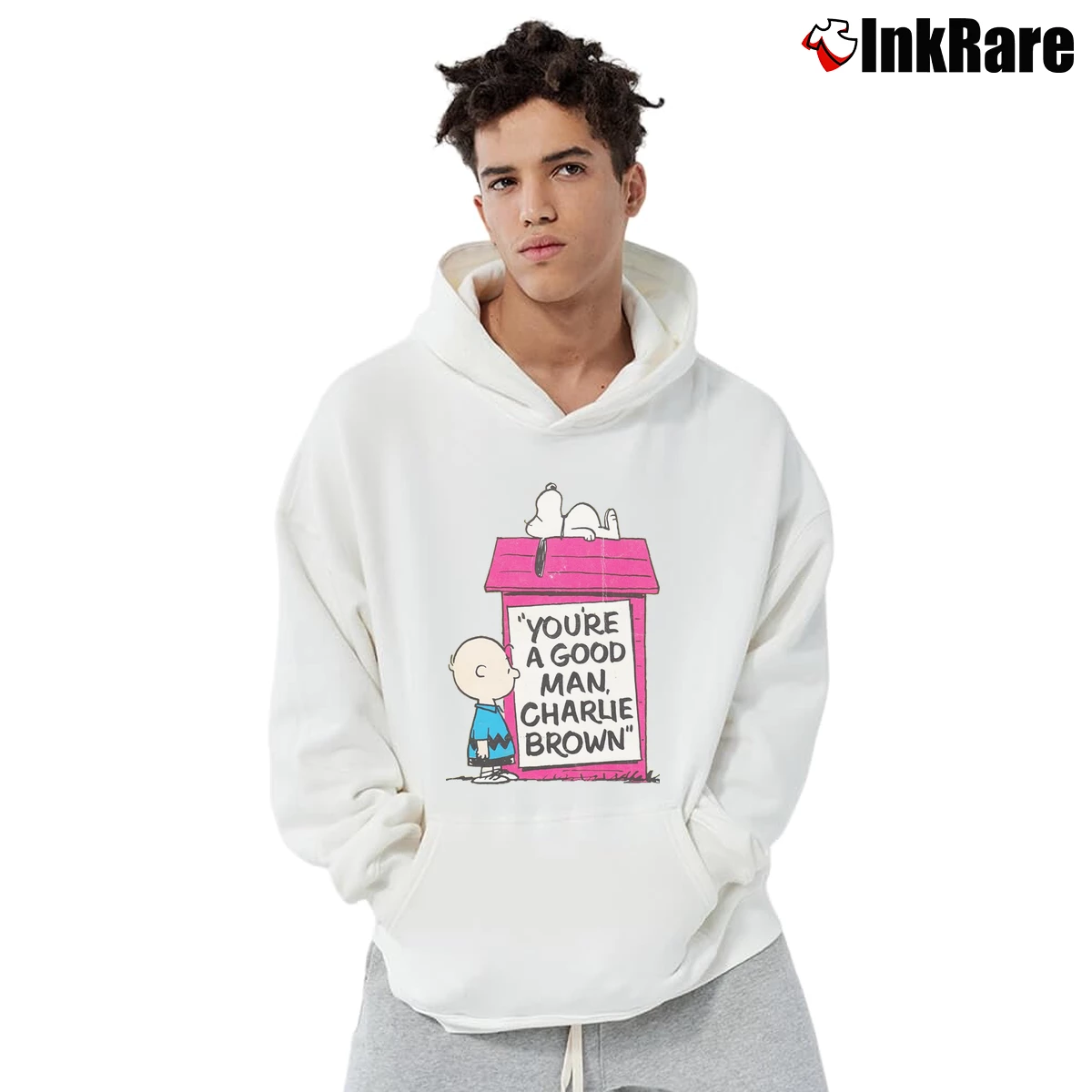 Youre A Good Man Charlie Brown Men’s Pullover Hoodie in white – Ultimate Warmth Men’s Youre A Good Man Charlie Brown Pullover Hoodie in white | Cozy, Durable, Modern Fit