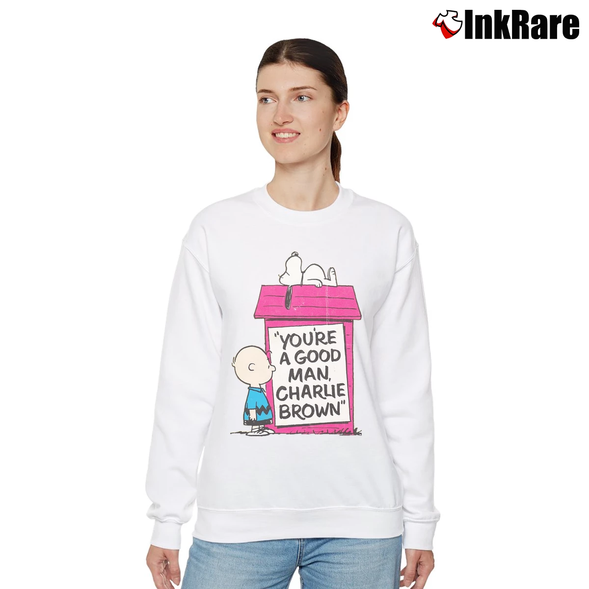 Youre A Good Man Charlie Brown Women’s Relaxed Sweatshirt in white – Cozy Casual Women’s Youre A Good Man Charlie Brown Relaxed Sweatshirt in white | Soft, Laid-Back Vibe