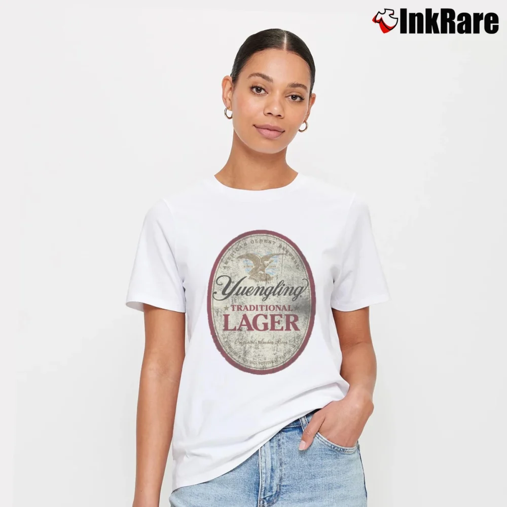 Women’s Yuengling Distressed Lager Label Graphic Signature T-Shirt in white | Soft, Flattering Fit