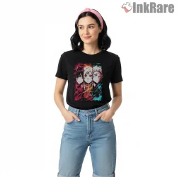 Yuji Itadori Dual Form Split Energy Anime Shirt on black short sleeve shirt for women graphic tee