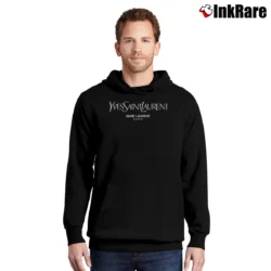 Men’s Yves Saint Laurent Inspired YSL Pullover Hoodie in black | Cozy, Durable, Modern Fit