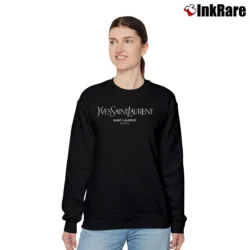 Women’s Yves Saint Laurent Inspired YSL Relaxed Sweatshirt in black | Soft, Laid-Back Vibe