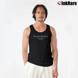 Men’s Yves Saint Laurent Inspired YSL Tank Top in black | Breathable, Active-Friendly Design