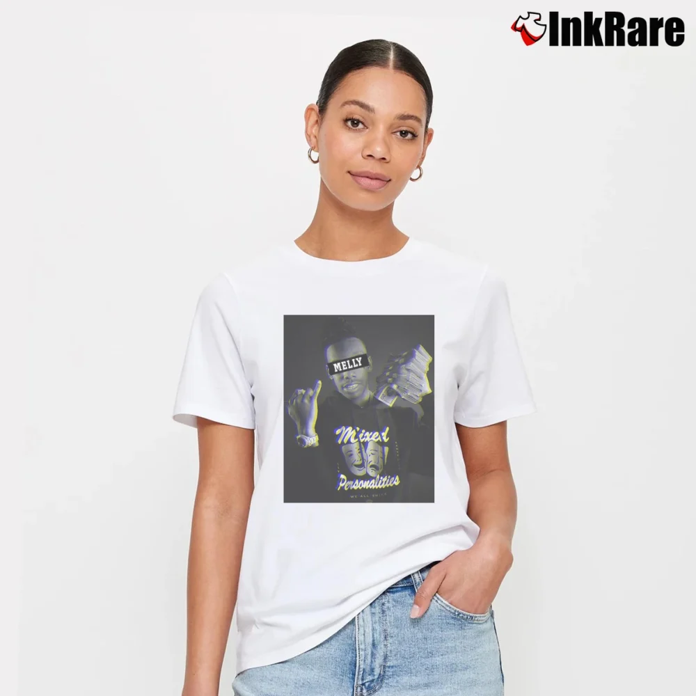 Women’s Ywn Melly Hip hop Music Graphic Signature T-Shirt in white | Soft, Flattering Fit