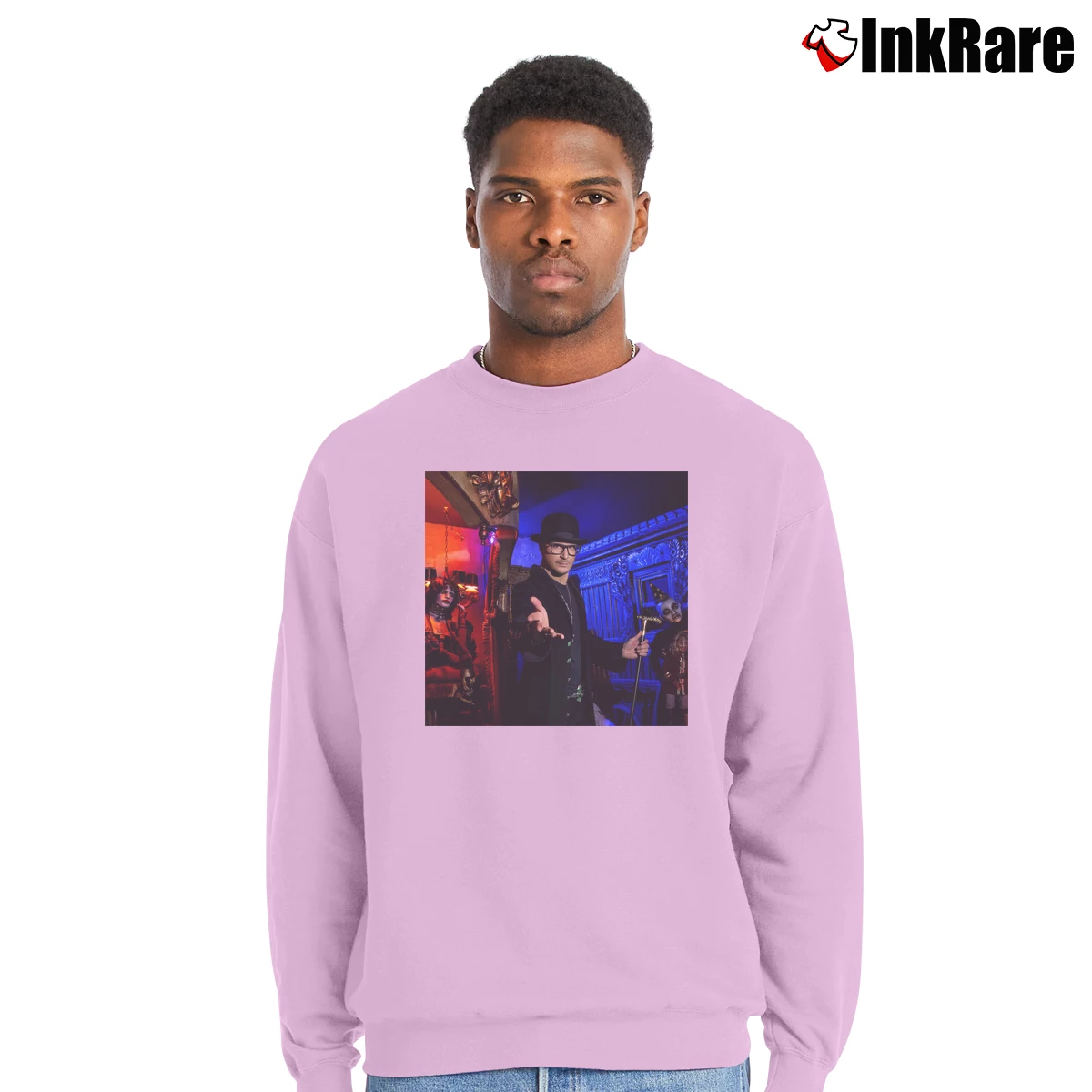 Men’s Zak Bagans Crewneck Sweatshirt in light pink | Cozy Fabric, Clean Style