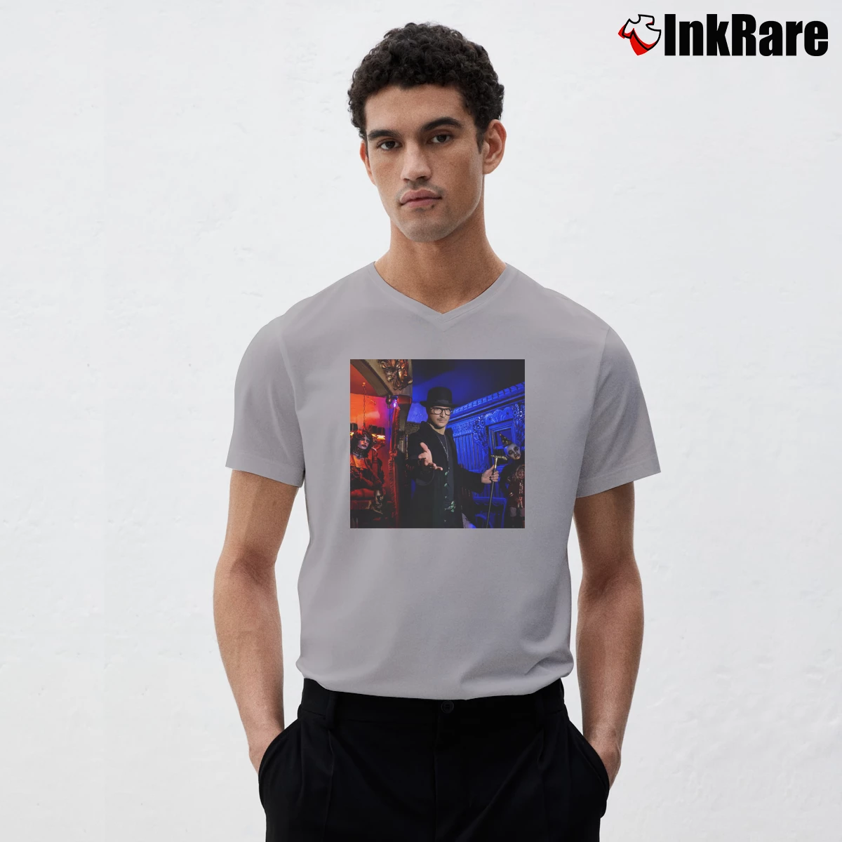 Men’s Zak Bagans V-Neck Tee in sport grey | Sharp, Breathable, Everyday Staple