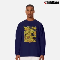 Men’s Zapdos Pokemon Retro Custom Graphic Long-Sleeve Shirt in navy | Sleek, Lightweight, Year-Round Wear