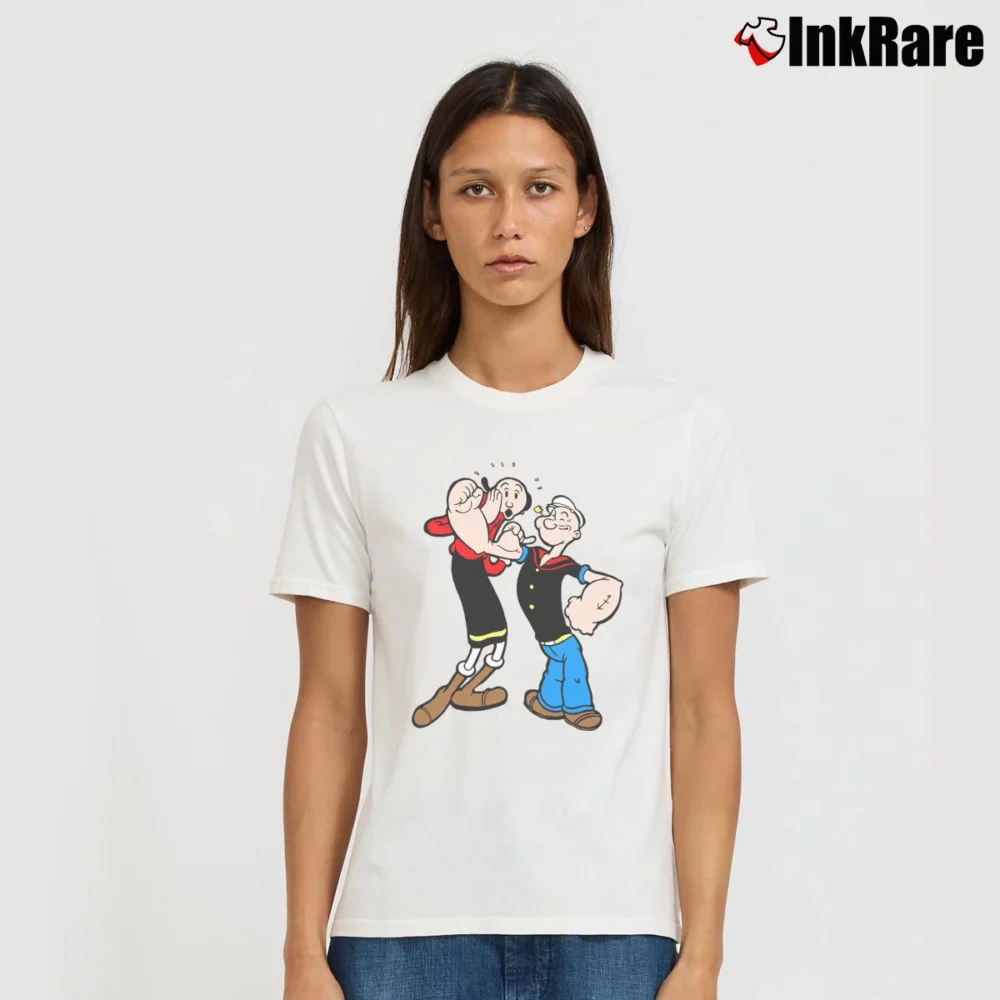 Women’s Zara Popeye Character Graphic Signature T-Shirt in white | Soft, Flattering Fit