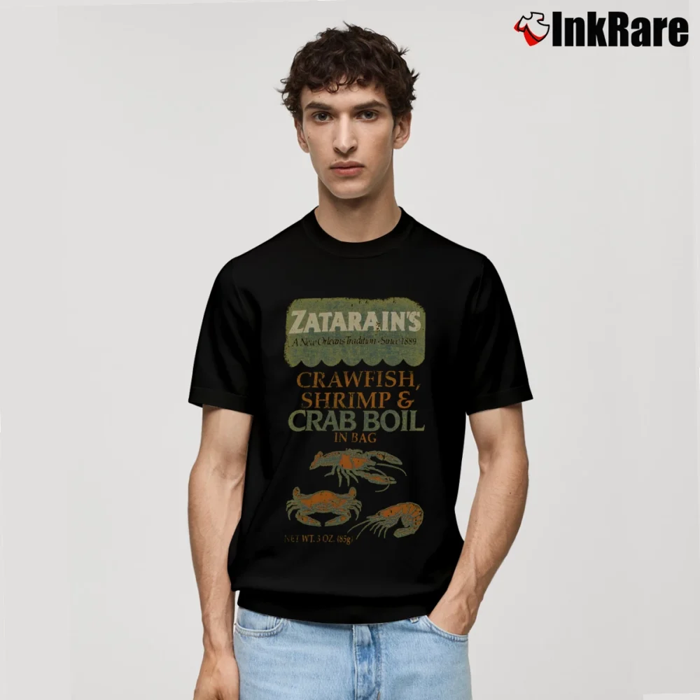 Men’s Zatarain's Seafood Seasoning Box Logo Classic T-Shirt in black | Soft, Breathable Everyday Wear