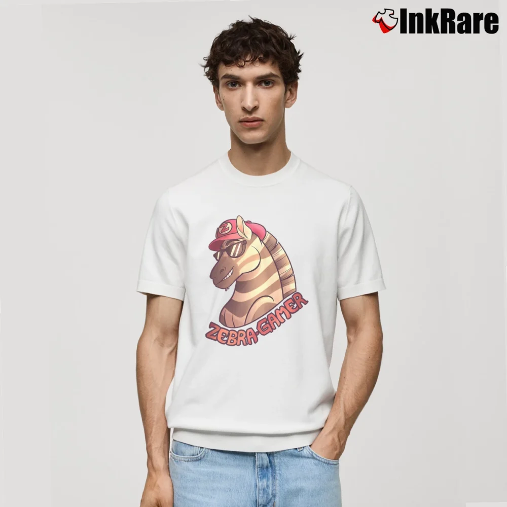 Men’s Zebra Gamer Classic T-Shirt in white | Soft, Breathable Everyday Wear