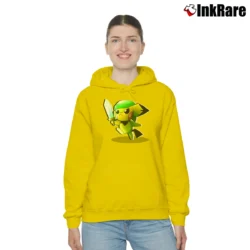 Women’s Zelda Pokemon Pikachu Link Crossover Cozy Hoodie in yellow | Warm, Structured, Stylish