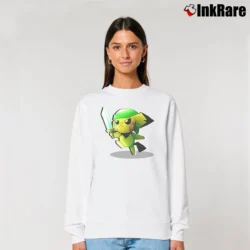 Women’s Zelda Pokemon Pikachu Link Crossover Relaxed Sweatshirt in white | Soft, Laid-Back Vibe