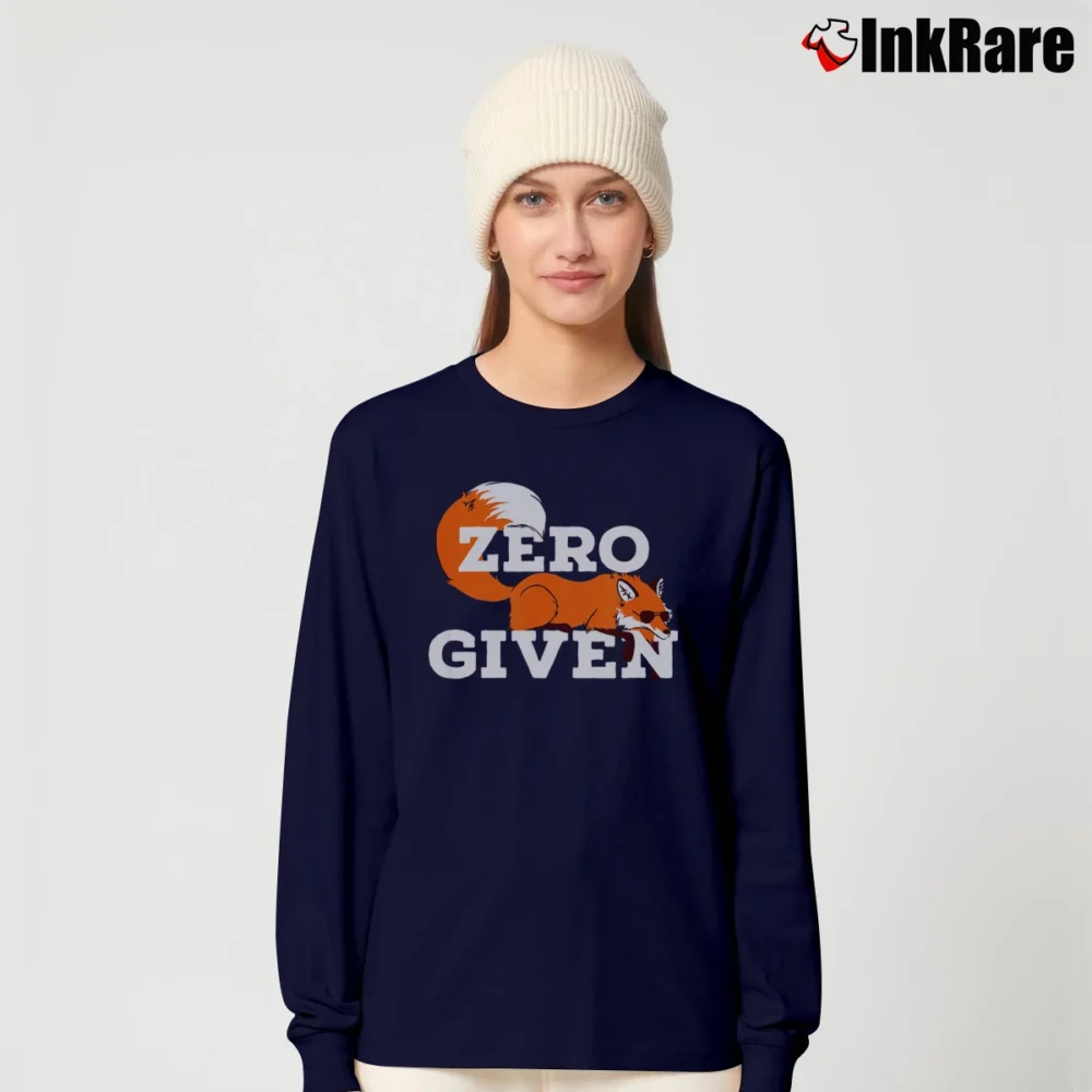 Women’s Zero Fox Given Funny Internet Meme Long-Sleeve Top in navy | Sleek, Versatile, All-Season