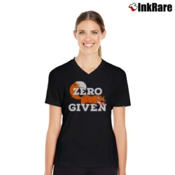 Women’s Zero Fox Given Funny Internet Meme V-Neck Tee in black | Chic Neckline, Soft Texture
