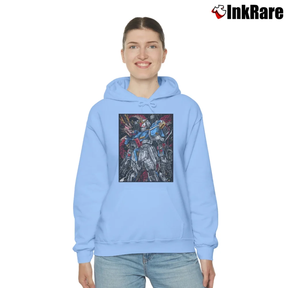 Women’s Zeta Gundam 1970 Cozy Hoodie in light blue | Warm, Structured, Stylish