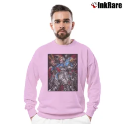 Men’s Zeta Gundam 1970 Crewneck Sweatshirt in light pink | Cozy Fabric, Clean Style