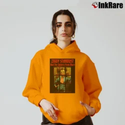 Women’s Ziggy Stardust Print Music Art Cozy Hoodie in orange | Warm, Structured, Stylish