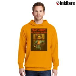 Men’s Ziggy Stardust Print Music Art Pullover Hoodie in orange | Cozy, Durable, Modern Fit